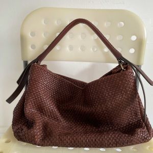Cole Haan Brown Classic Woven Shoulder Handbag